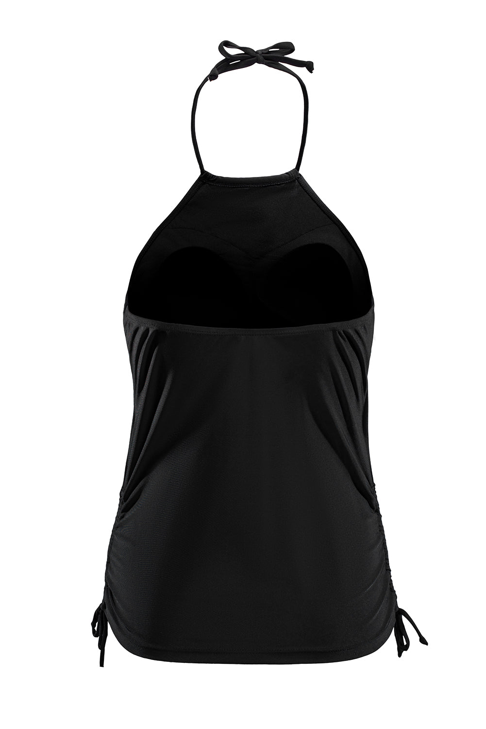 Sexy Halter Side Drawstring Top & Leopard Bottom Tankini Set