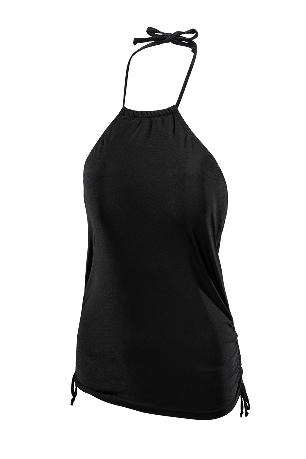 Sexy Halter Side Drawstring Top & Leopard Bottom Tankini Set